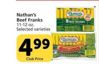 Vons Nathan's Beef Franks offer