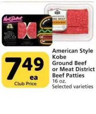 Vons American Style Kobe Ground Beef Or Meat District Beef Patties offer
