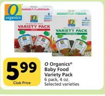 Vons O Organics Baby Food Variety Pack offer
