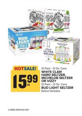Food Lion White Claw Hard Seltzer Michelob Seltzer Or Vizzy Bud Light Seltzer offer