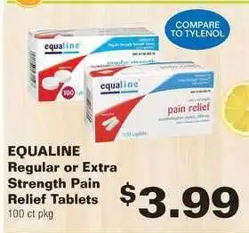 County Market Equaline Regular Or Extra Strengh Pain Relief Tablets offer