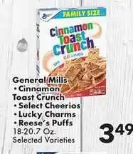 Fairplay General Mills Cinnamon Toast Crunch Select Cheerios Lucky Charms Reese's Puffs offer