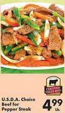 Fairplay U.s.d.a. Choice Beef For Pepper Steak offer