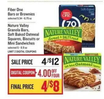 Fiber One Bars Or Brownies Nature Valley Granola Bars Soft Baked Oatmeal Squares Biscuits Or Mini Sandwiches