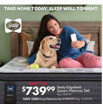 Big Lots Sealy Edgefield Queen Mattress Set offer