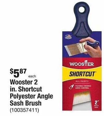 The Home Depot Wooster 2 In. Shortcut Polyester Angle Sash Brush offer