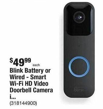 The Home Depot Blink Battery Or Wired - Smart Wi-fi Hd Video Doorbell Camera I... offer