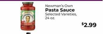 Roche Bros Newman's Own Pasta Sauce offer