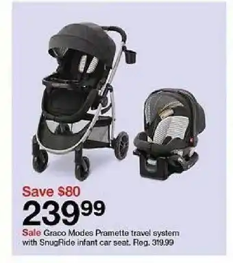 Target Graco Modes Pramette Travel System With Snugride Infant Car Sent offer