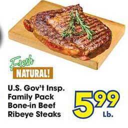 Fairplay U.S. Gov't Insp. Family Pack Bone-In Beef Ribeye Steaks offer