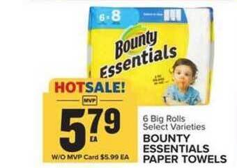 Food Lion Bounty Essentials Paper Towels offer