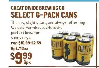 New Seasons Market Great Divide Brewing Co Select 6-Pack Cans offer