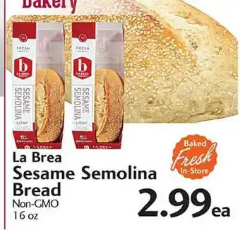 Sunset Foods La Brea Sesame Semolina Bread offer