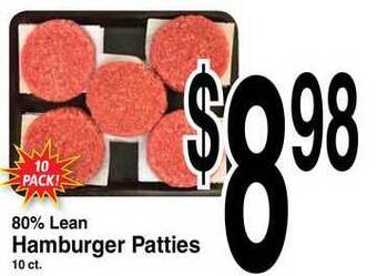 Super Saver 80% Lean Hamburger Patties offer