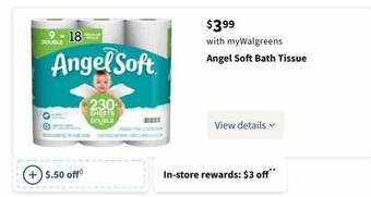 Walgreens Angel Soft Bath Tissue offer