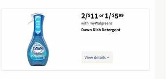 Walgreens Dawn Dish Detergent offer