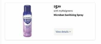 Walgreens Microban Sanitizing Spray offer