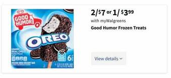 Walgreens Good Humor Frozen Treats offer
