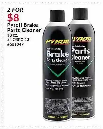 Pep Boys Pyroil Brake Parts Cleaner offer