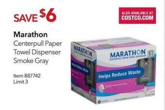 Costco Marathon Centerpull Paper Towel Dispenser Smoke Gray offer