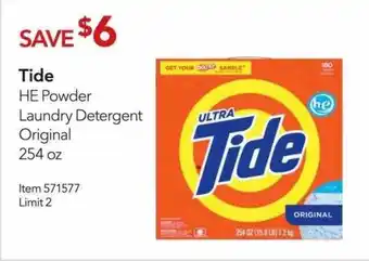 Costco Tide He Powder Laundry Detergent Original offer
