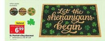 Lidl St. Patrick's Day Doormat offer