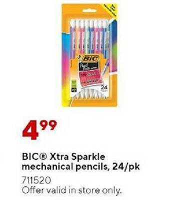 Staples Bic Xtra Sparkle Mechanical Pencils 24-pk offer