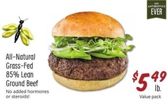 Sprouts Farmers Market All-Natural Grass-Fed 85% Lean Ground Beef offer