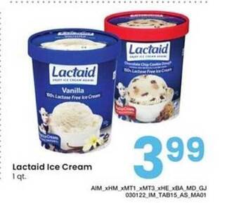 Albertsons Lactaid Ice Cream offer