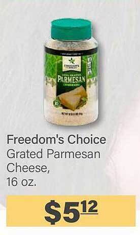 Commissary Freedom's Choice Grated Parmesan Cheese offer