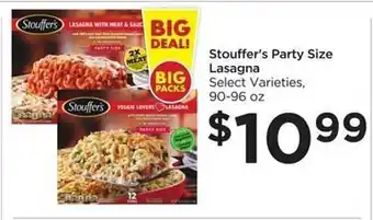 Food 4 Less Stouffer's Party Size Lasagna Select Varieties offer