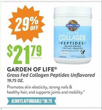 Natural Grocers Garden Of Life Grass Fed Collagen Peptides Unflavored offer