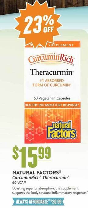 Natural Grocers Natural Factors Curcuminrich Theracurmin offer
