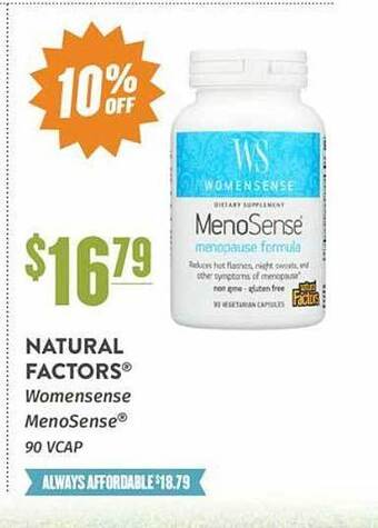 Natural Grocers Natural Factors Womensense Menosense offer