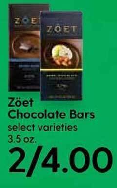 Hy-Vee Zöet Chocolate Bars Select Varieties offer