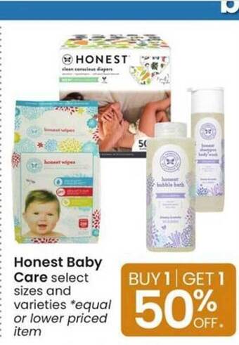 Albertsons Honest Baby Care offer