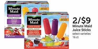 Fareway Minute Maid Juice Sticks offer