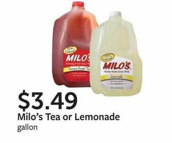 Fareway Milos Tea Or Lemonade offer