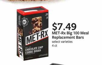 Fareway Met Rx Big 100 Meal Replacement Bars offer