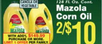 Associated Mazola Corn Oil offer