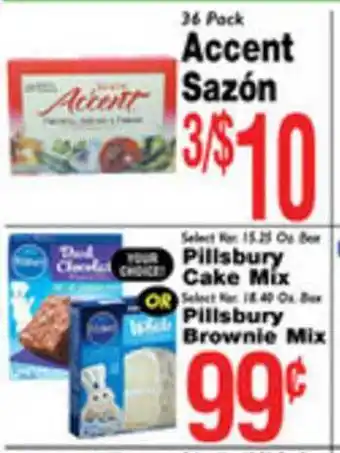 Associated Accent Sazon , Pillsbury Cake Mix , Pillsbury Brownie Mix offer