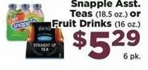 Food Town Store Snapple Teas Or Fruit Drinks offer