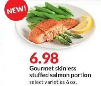 Hy-Vee Gourmet Skinless Stuffed Salmon Portion offer