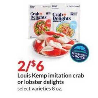 Hy-Vee Louis Kemp Imitation Crab Or Lobster Delights offer