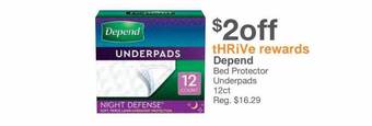Kinney Drugs Depend Bed Protector Underpads offer