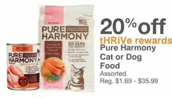 Kinney Drugs Pure Harmony Cat Or Dog Food offer
