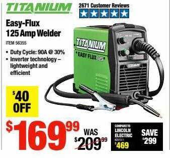 Harbor Freight Tools Titanium Easy-flux 125 Amp Welder offer