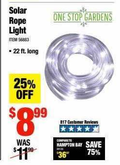 Harbor Freight Tools Solar Rope Light offer