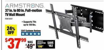 Harbor Freight Tools Armstrong Full-motion Tv Wall Mount offer