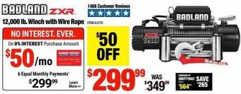 Harbor Freight Tools Badland Zxr 12.000 Lb. Winch With Wire Rope offer